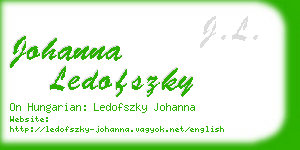 johanna ledofszky business card